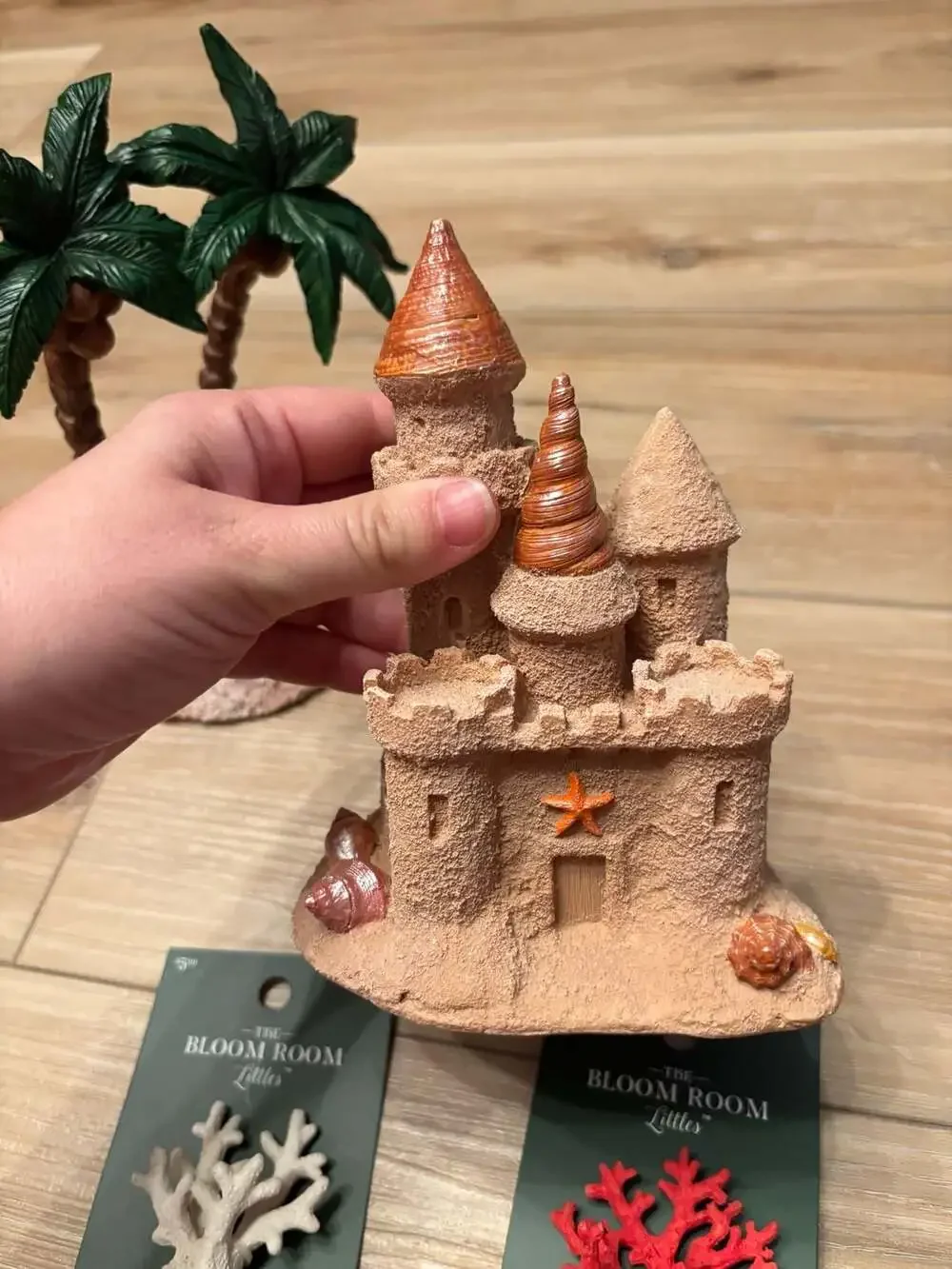 The Bloom Room Littles Sand Castle and Palm Tree Island Miniatures